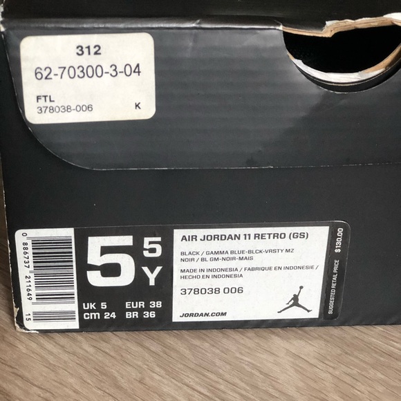 Nike air Jordan Gamma Blue size 5 Y woman’s 6.5 - Picture 6 of 6